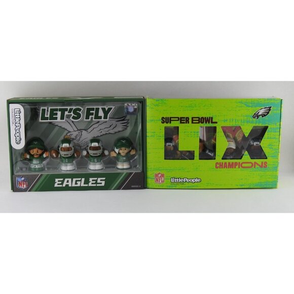2 New Little People NFL Eagles Super Bowl Champions Kelly Green Sets Sealed - Picture 1 of 15